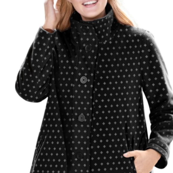 Women's oversized polar fleece funnel collar coat